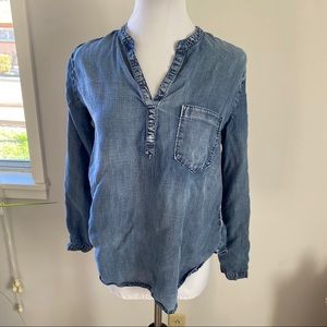 Cloth & Stone Chambray Denim Tunic Blouse Large